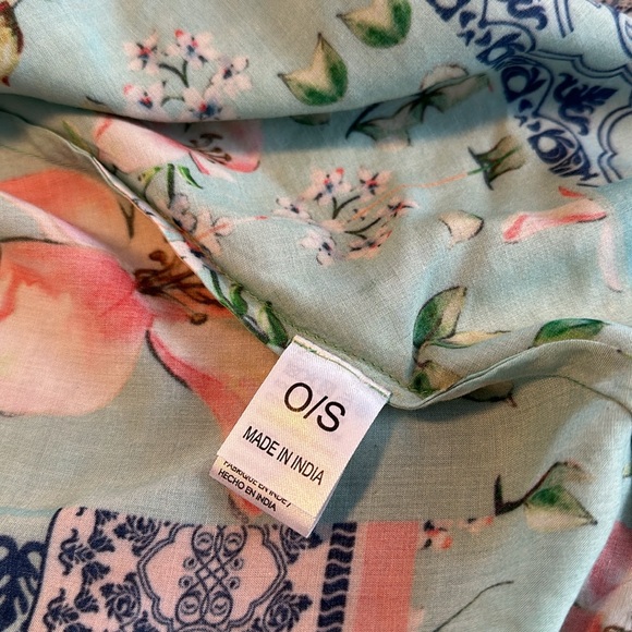 Anthropologie Cocoon Kimono Mixed Print Topper One Size Floral Modal Layer Boho - Picture 10 of 16